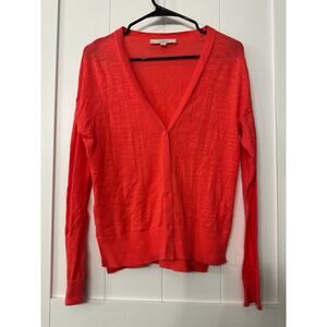 Ann Taylor Loft Drop Shoulder Cardigan sweater in coral sz Small